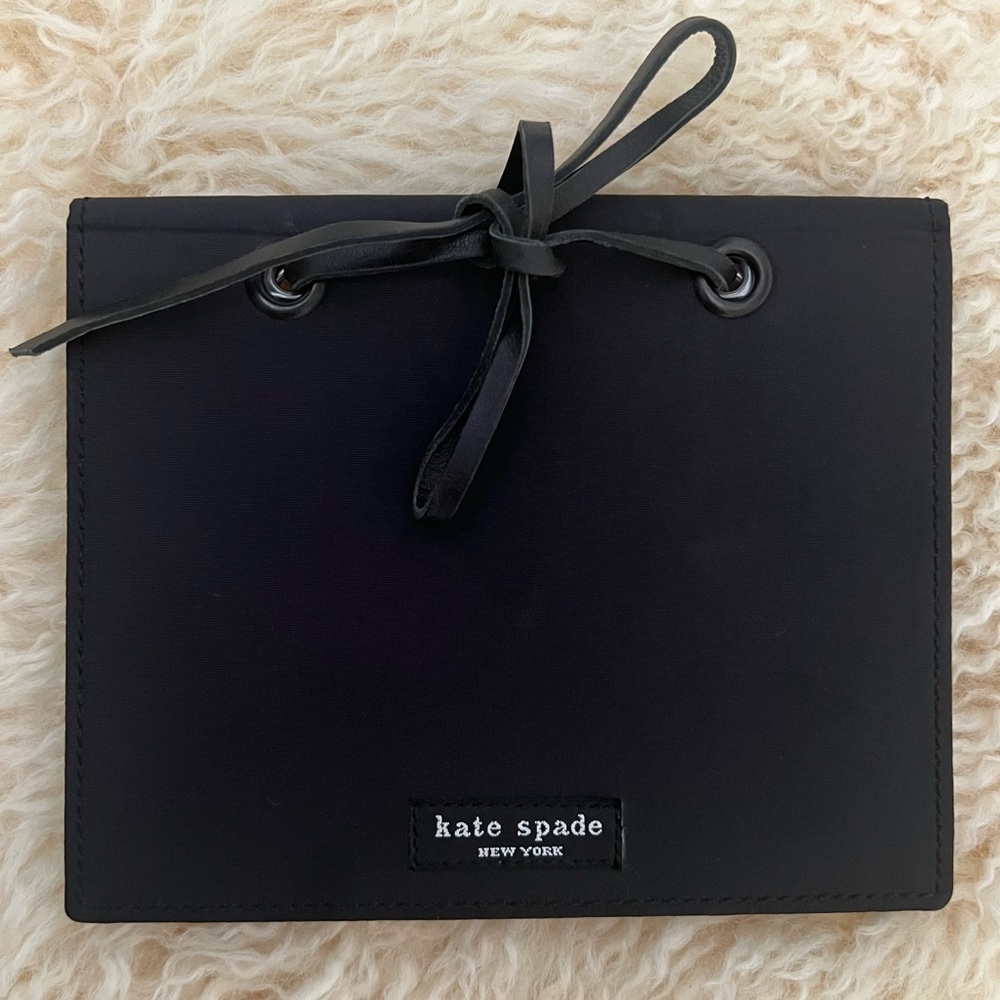 Kate Spade Black Signature Photo Album Leather Tie 8 Pages Logo NEW